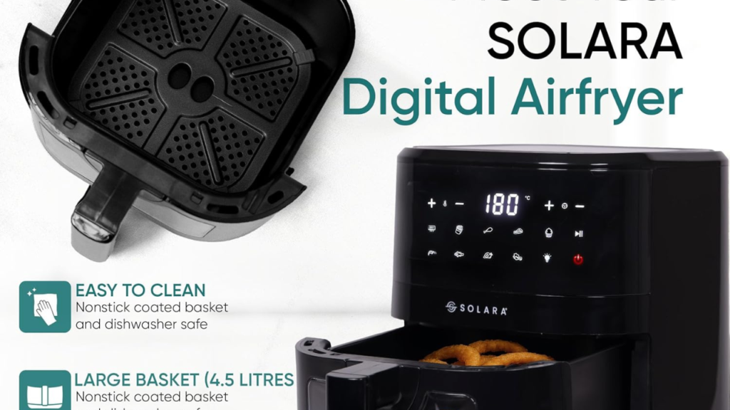 SOLARA See-Through Digital Air Fryer Review 2026 digital control panel