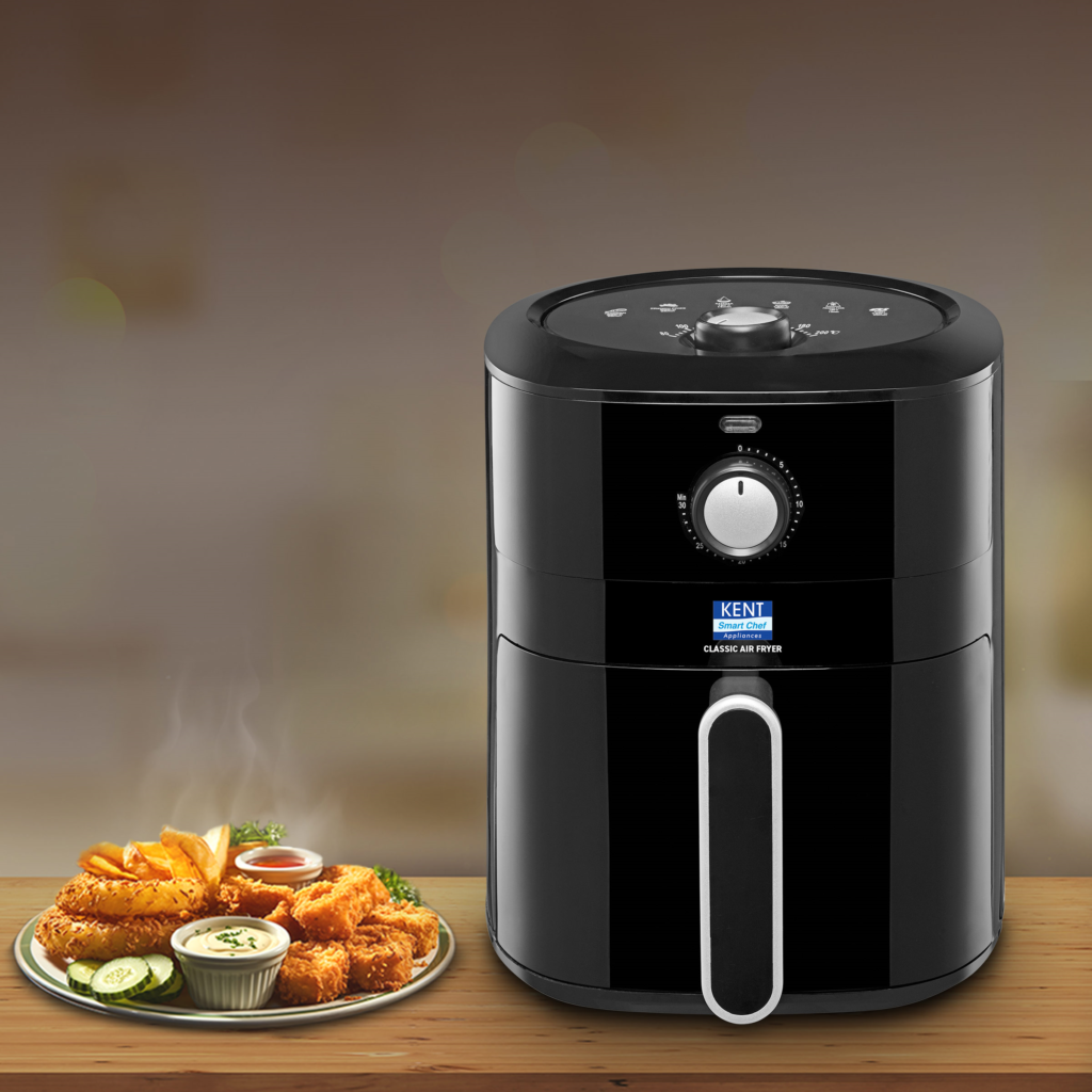 KENT Classic Air Fryer Review 2026 – KENT 1300W 4L air fryer black model front view