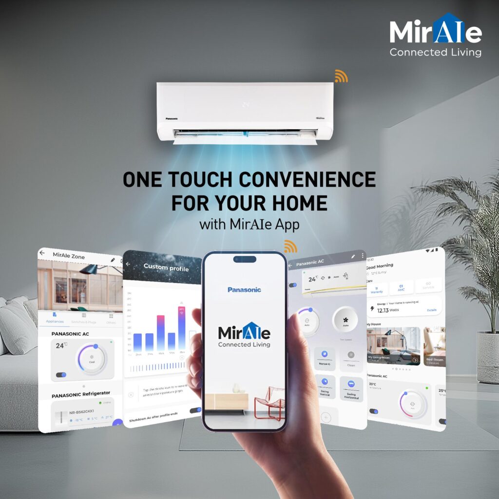 Panasonic 1.5 ton smart AC indoor unit WiFi cooling performance India